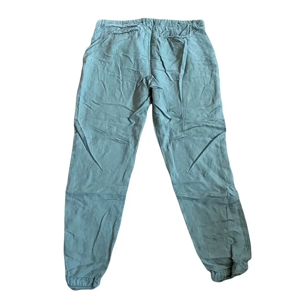 Joie Linen Blend Jogger Pants Olive Green Size 4 Mid Rise Casual